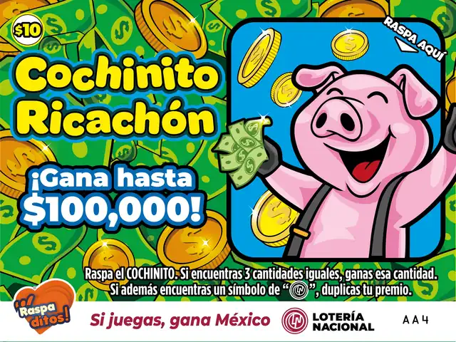 Raspadito Cochinito ricachón (Sorteo 332)
