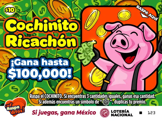 Raspadito Cochinito ricachón (Sorteo 338)