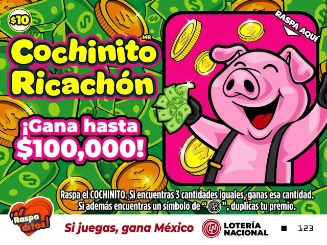 Raspadito Cochinito Ricachón (Sorteo 347)