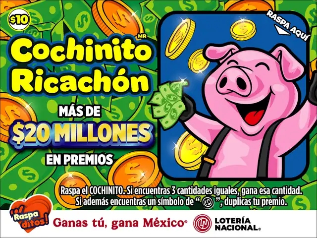 Raspadito Cochinito Ricachón (Sorteo 360)